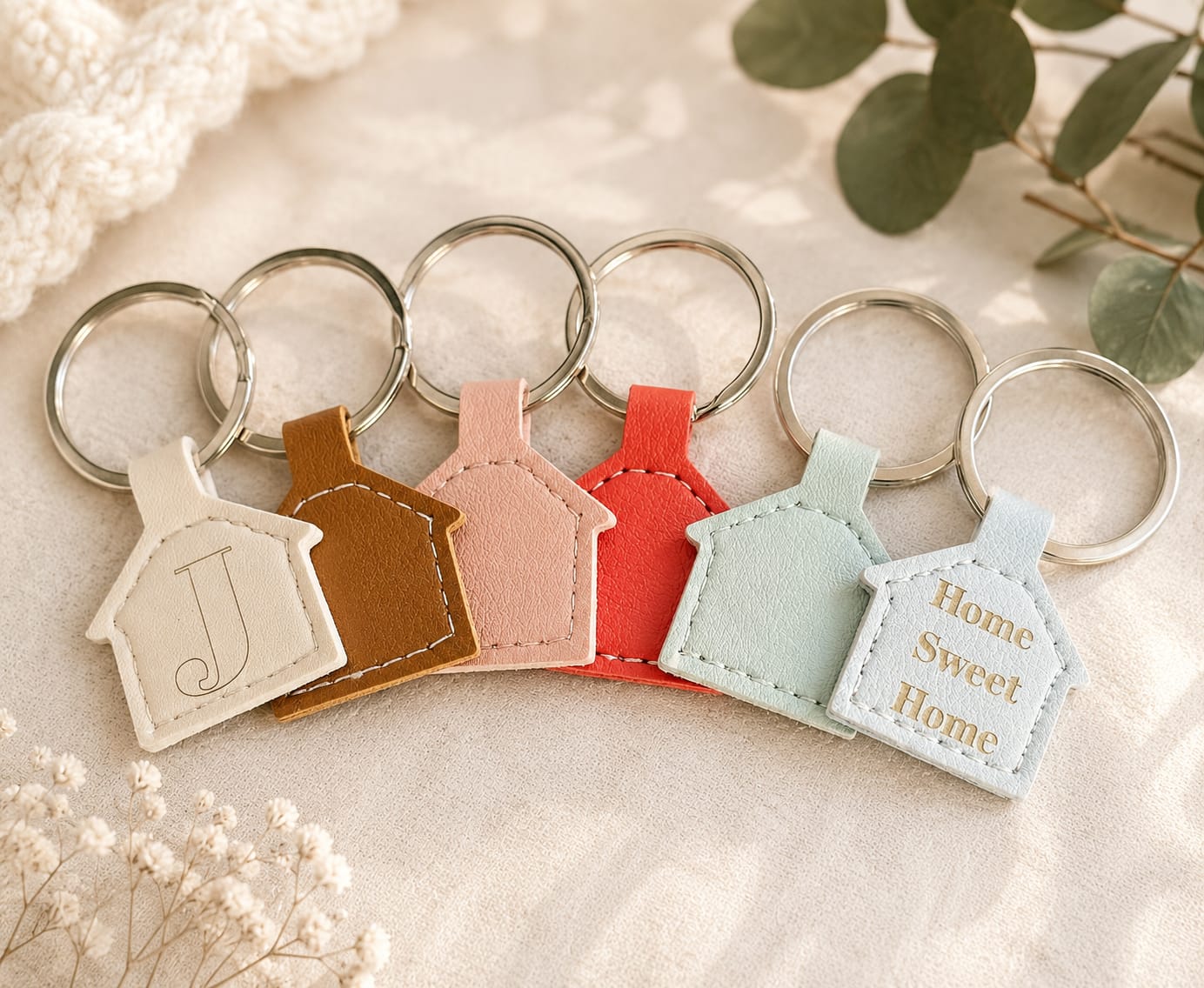 Personalised Home Sweet Home keyring