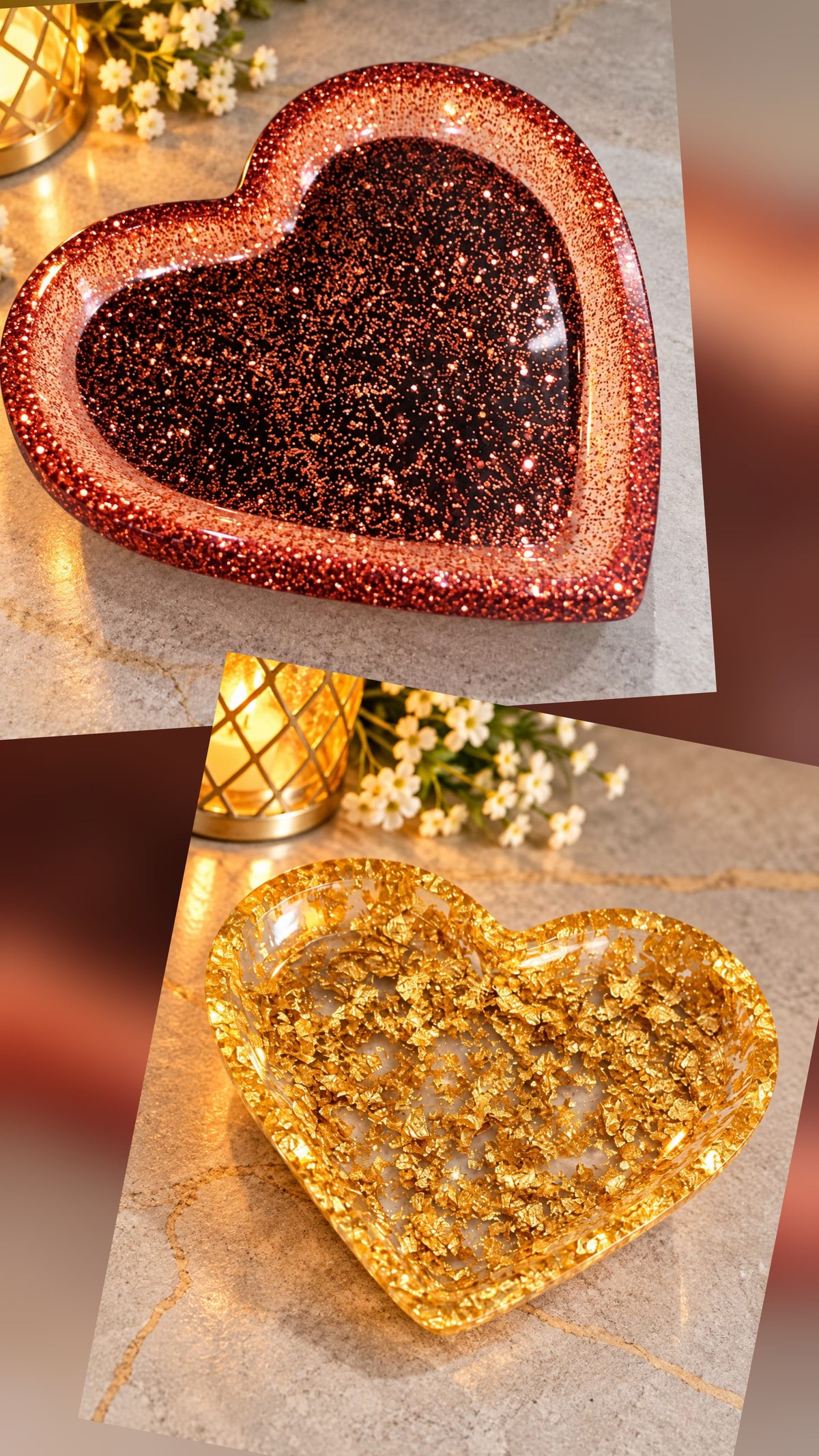 Resin heart dish