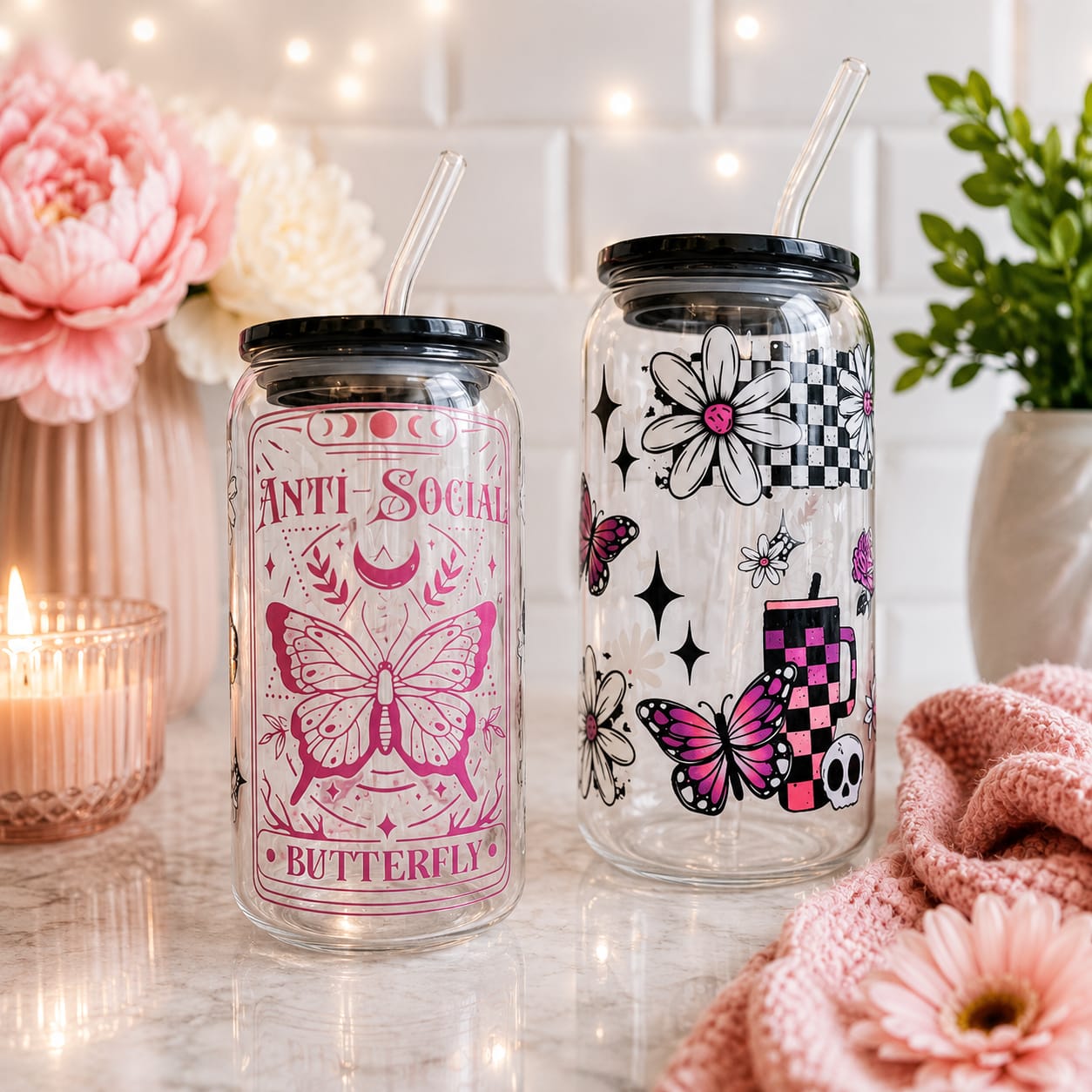 Customised glass tumblers