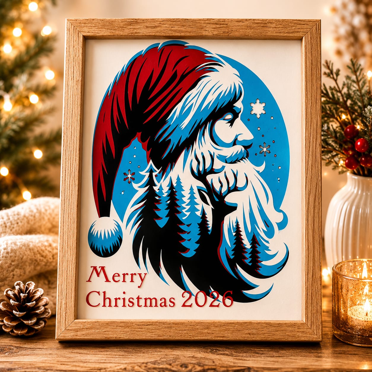 Father Christmas paper art