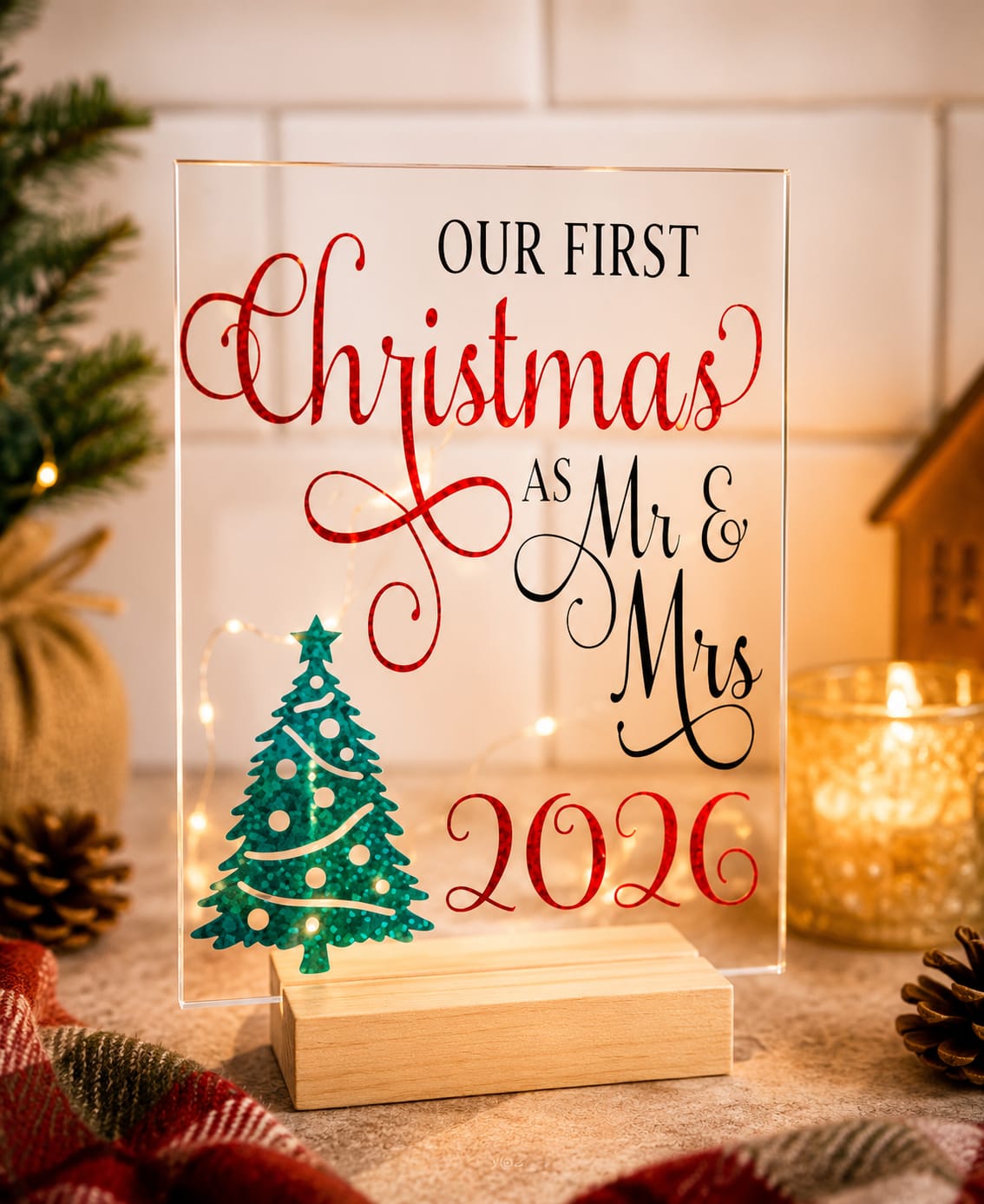 Our first Christmas as Mr & Mrs plaque