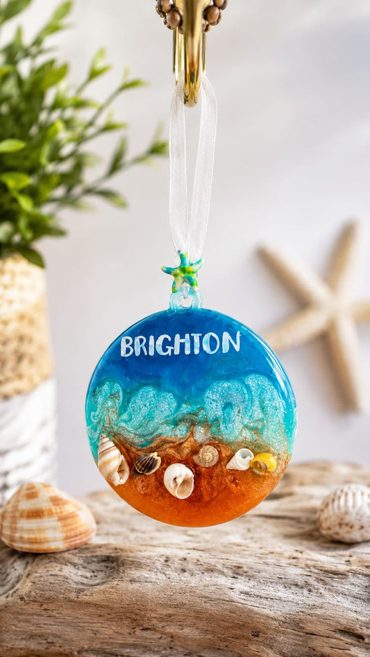 Personalised acrylic beach inspired hanging decor