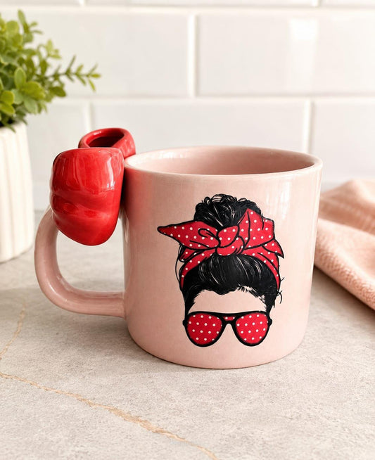 Pink bow mug