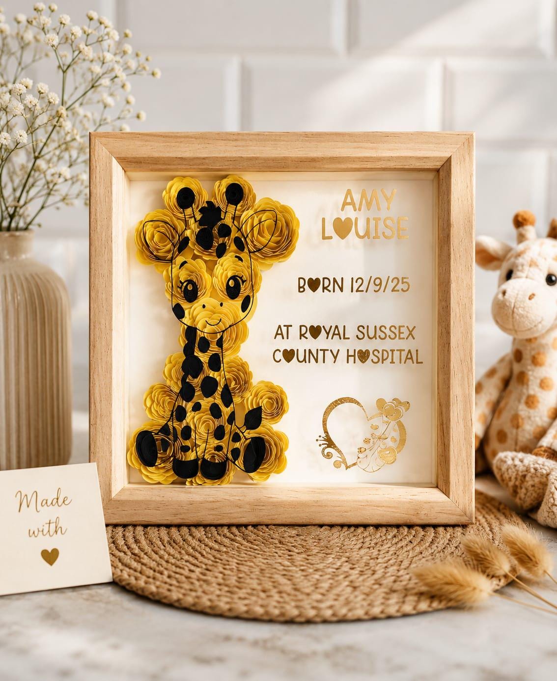 Personalised birth box frame