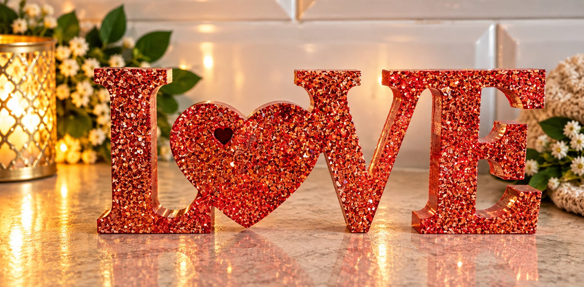 Resin word ornaments