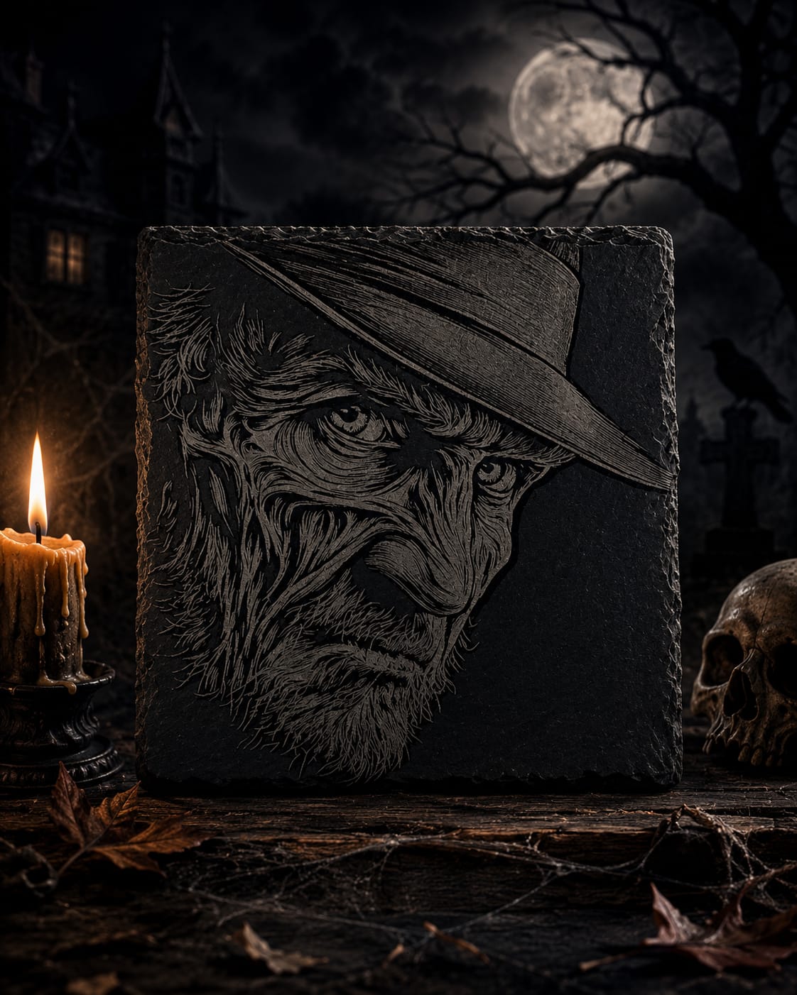 Horror inspired slate coasters