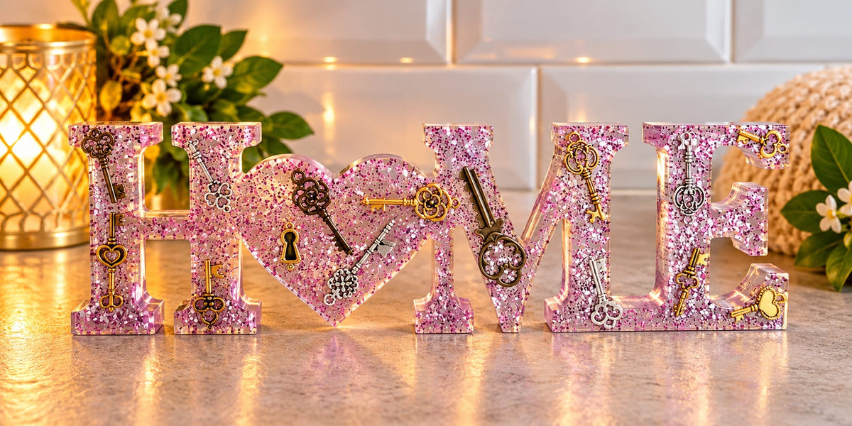 Resin word ornaments