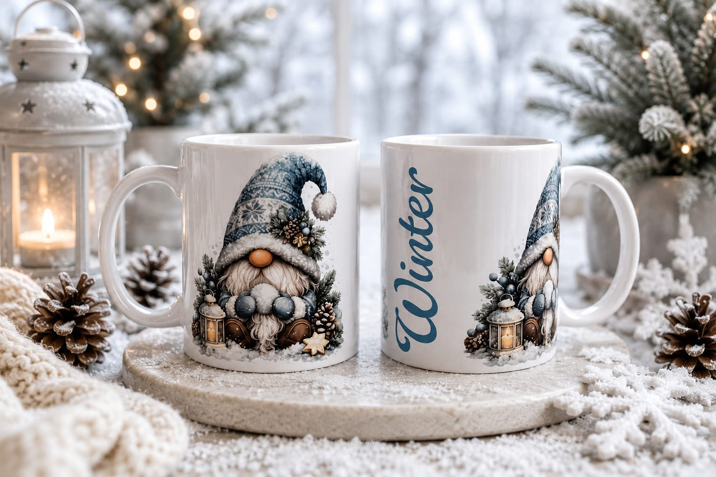 Set of 4 season gonk mugs