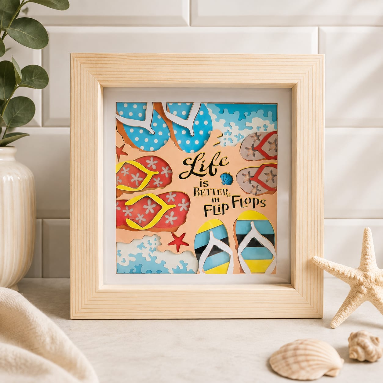 Flip flops shadow box