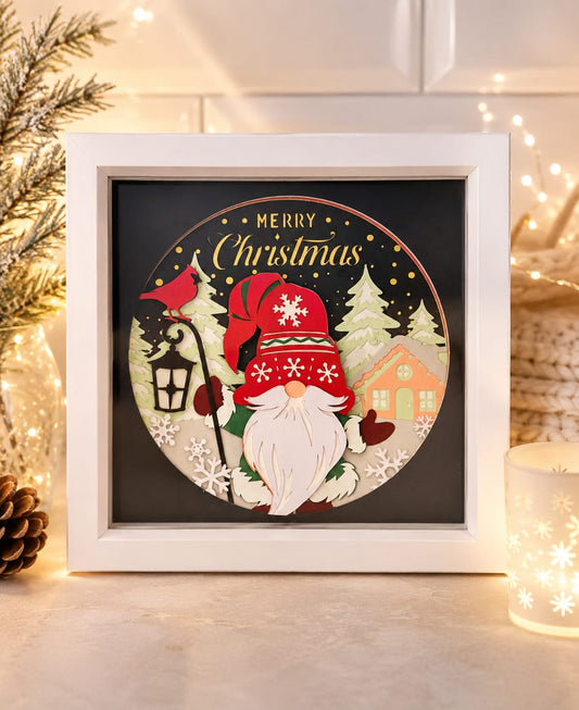 Christmas gonk shadow box