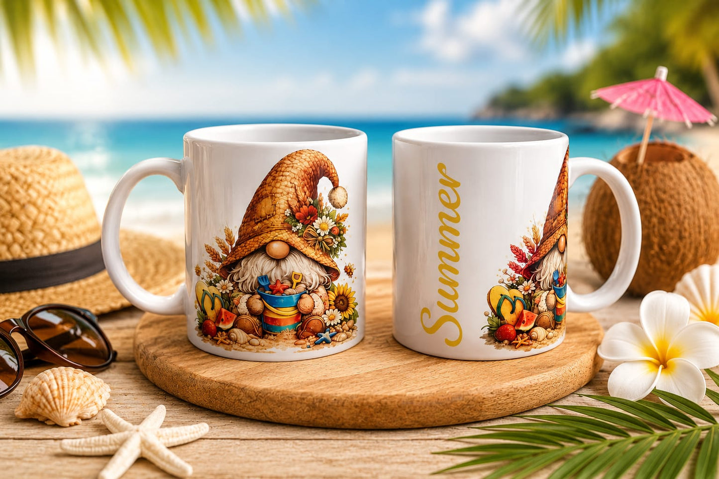 Set of 4 season gonk mugs