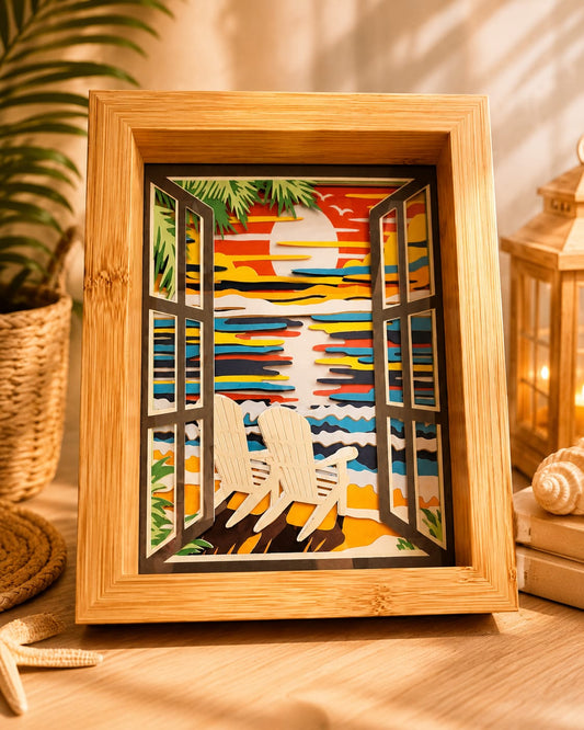 Beach scene box frame