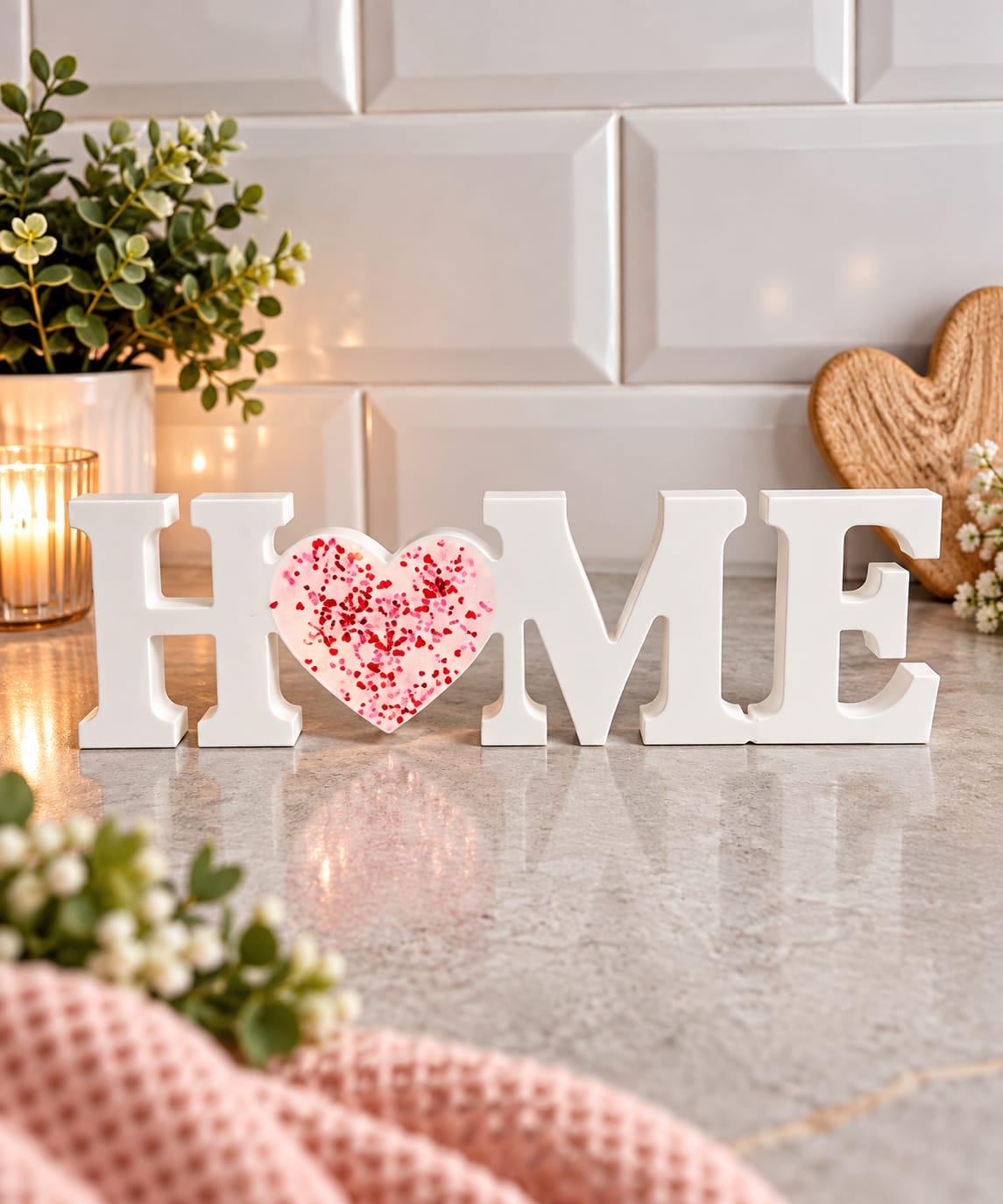 Eco resin word ornaments