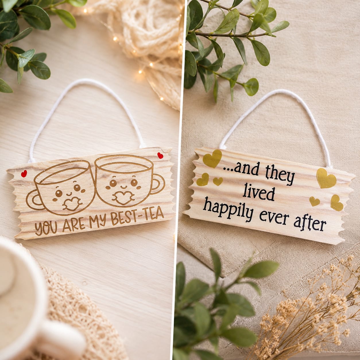 Cute wood hanging sign