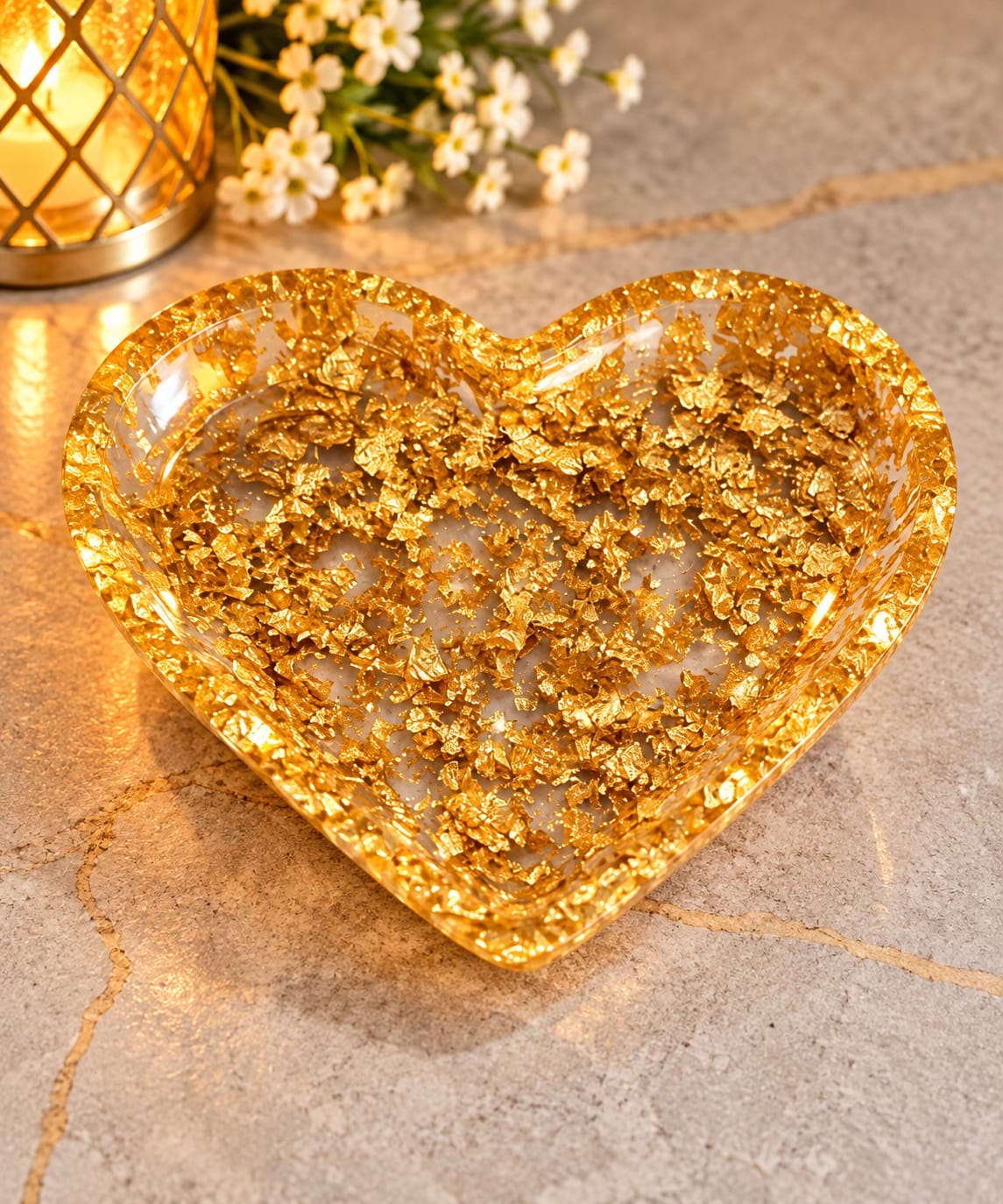 Resin heart dish