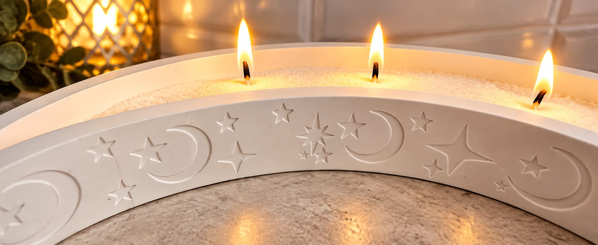 Moon eco resin trinket dish/candle