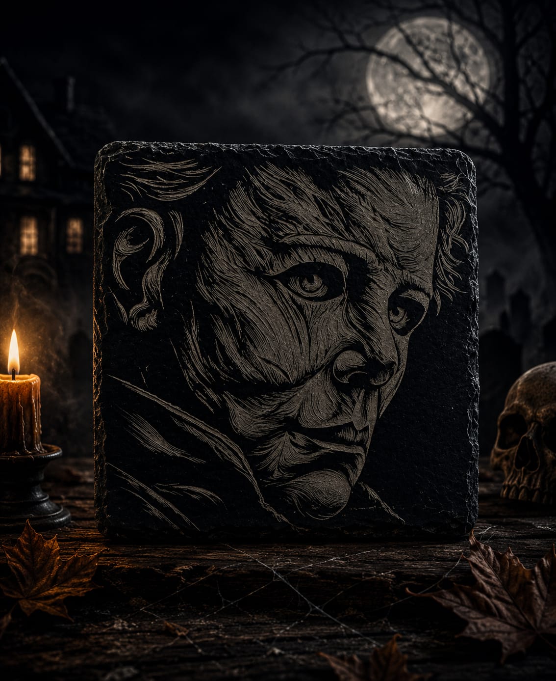 Horror inspired slate coasters