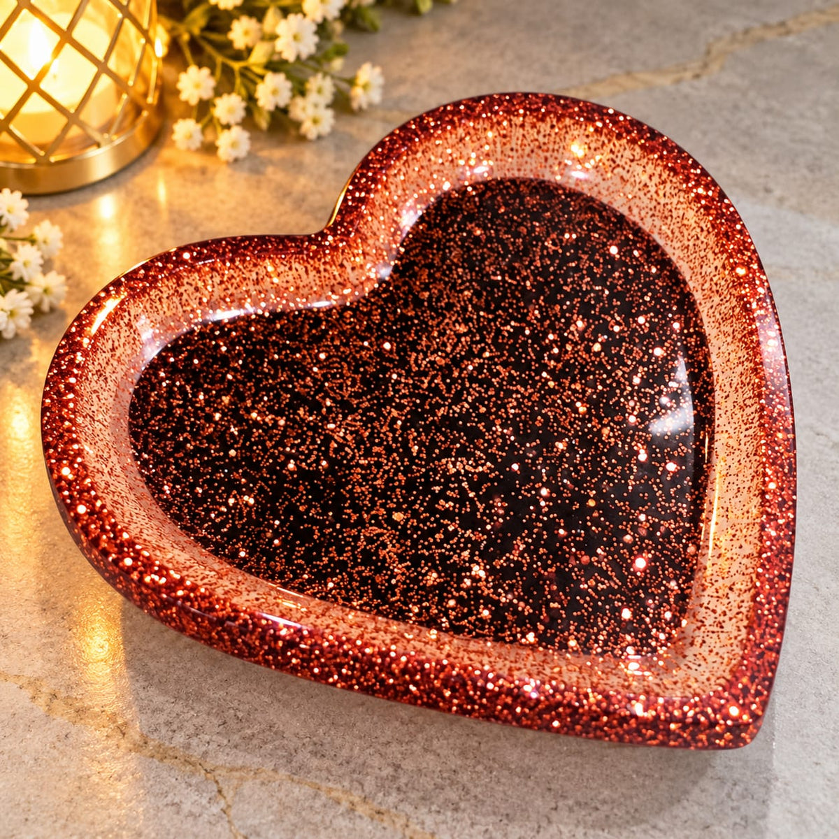 Resin heart dish