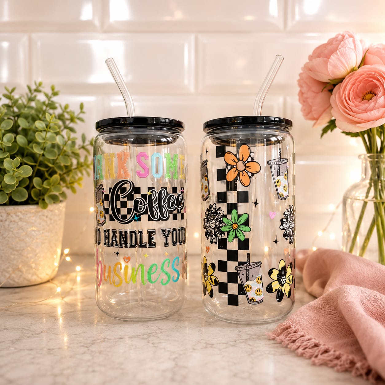 Customised glass tumblers