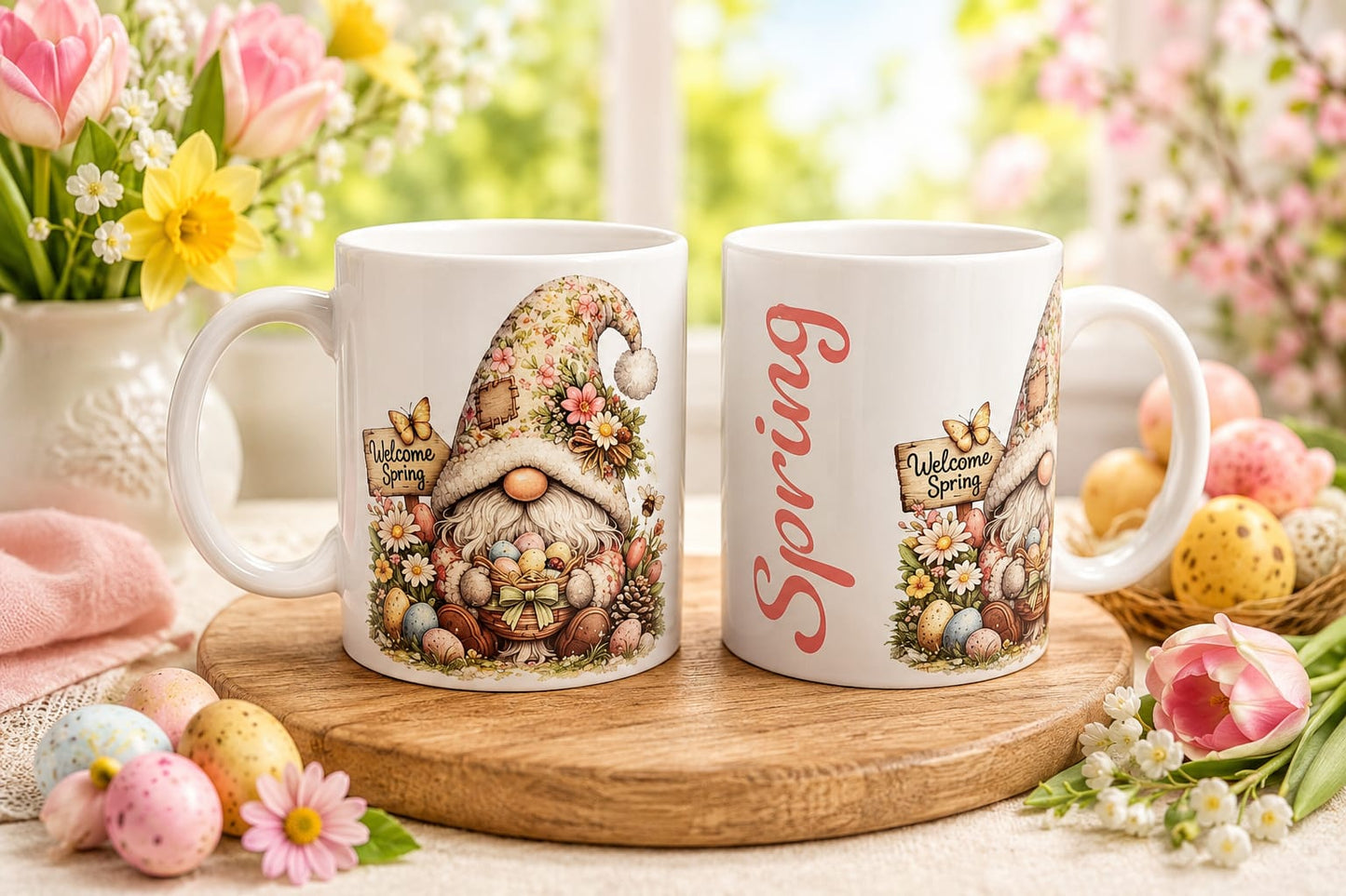 Set of 4 season gonk mugs