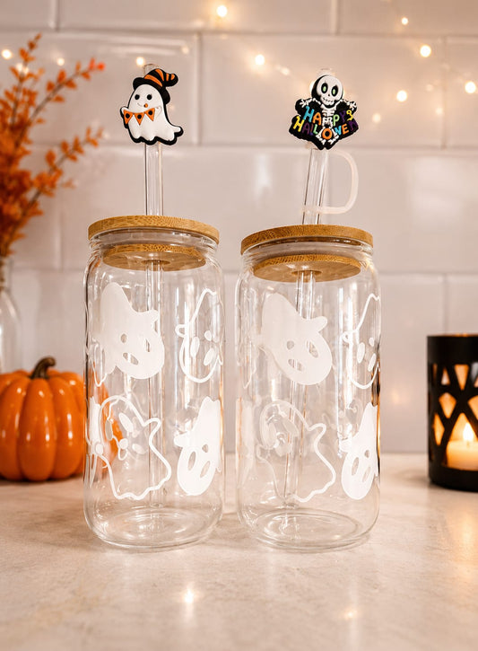 Customised Halloween glass tumblers