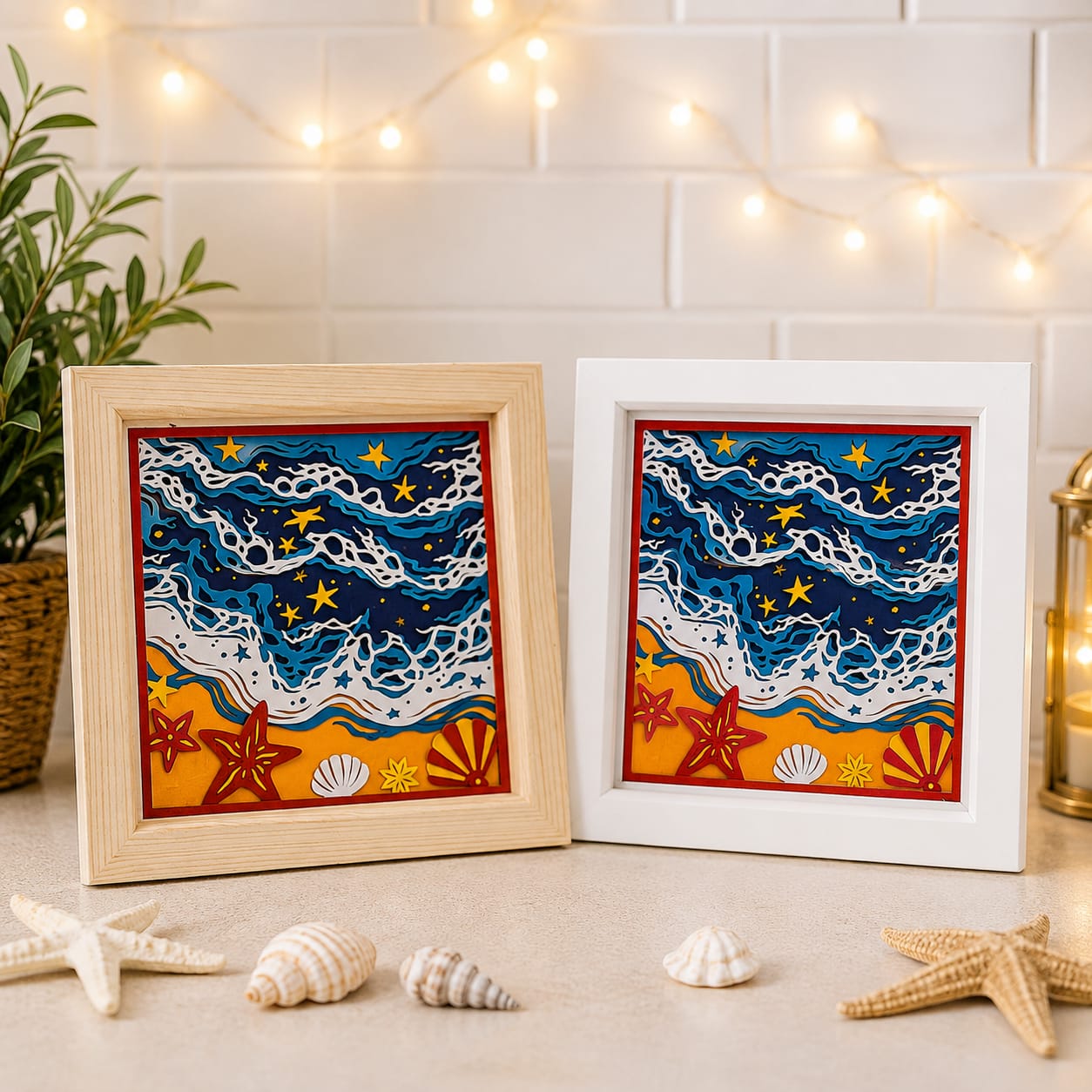 Beach inspired shadow box