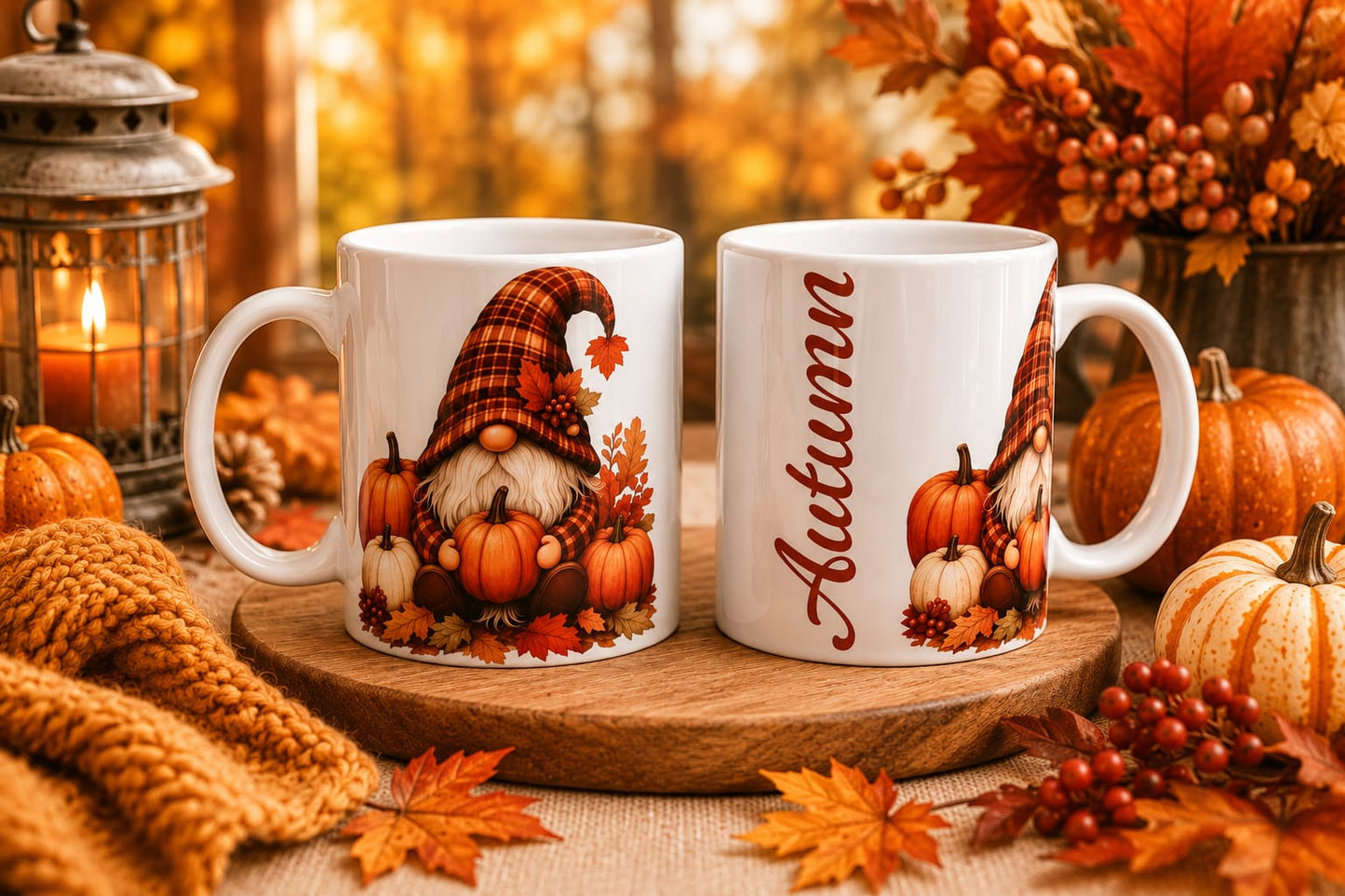 Set of 4 season gonk mugs