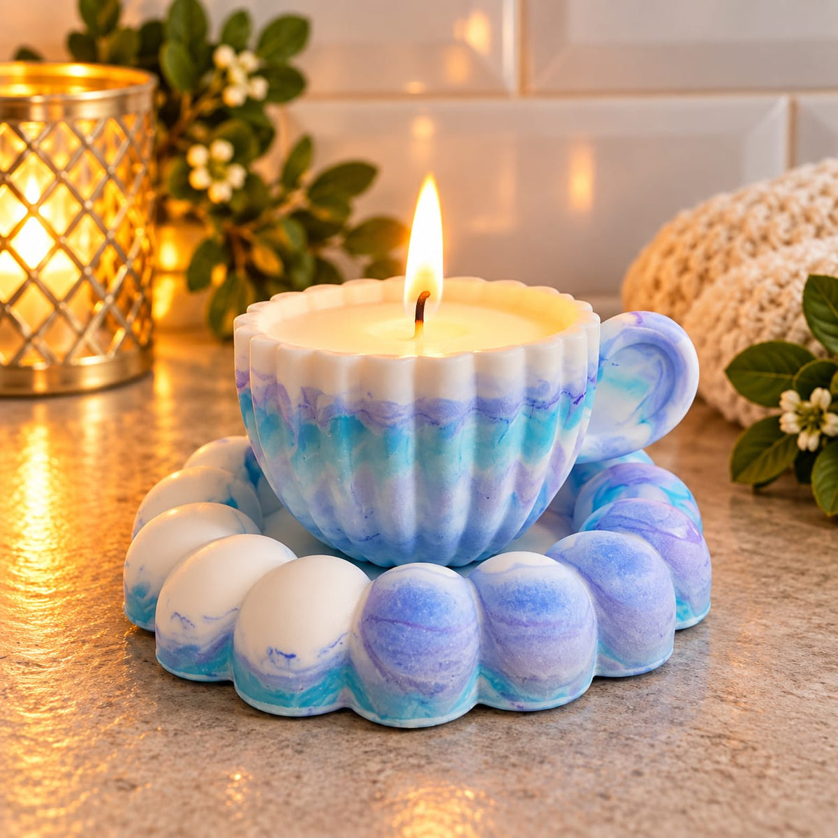 Eco resin cup and trinket dish set