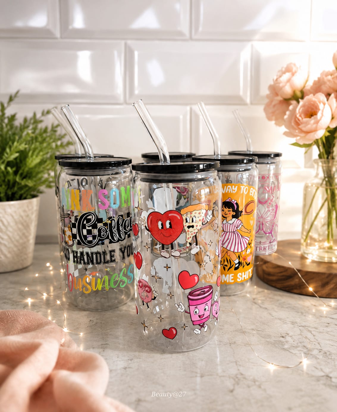 Customised glass tumblers