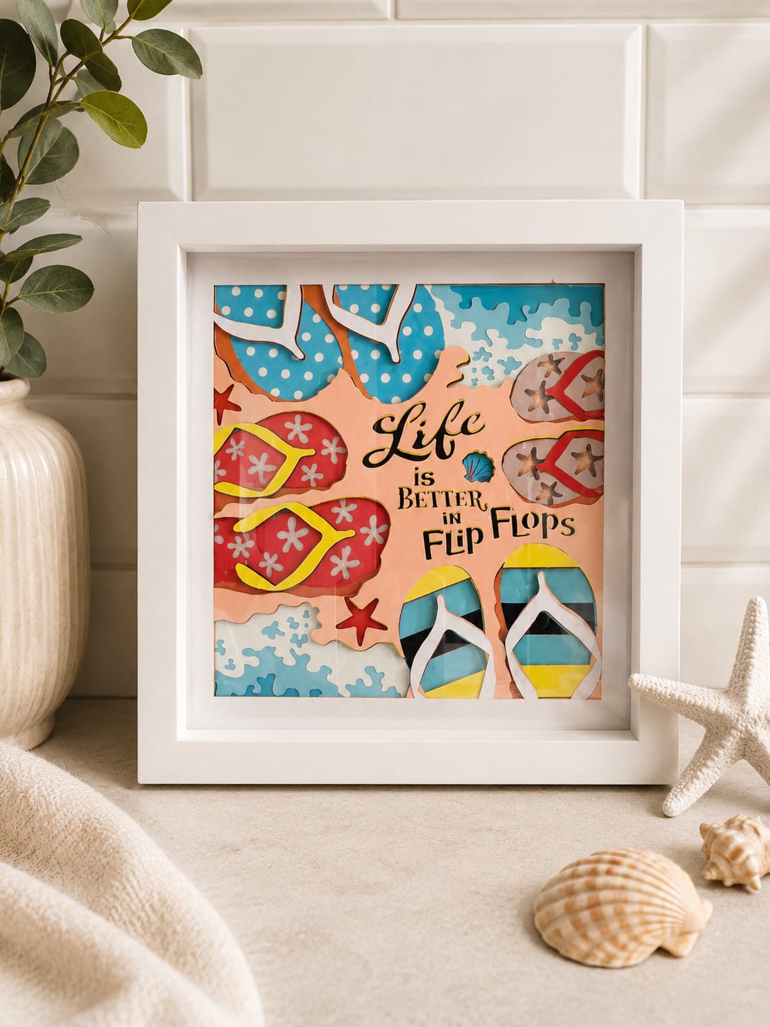 Flip flops shadow box